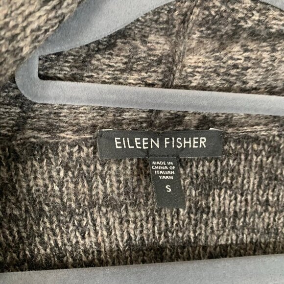 Eileen Fisher long sleeve open front tunic long duster trench cardigan sweater - Picture 4 of 8